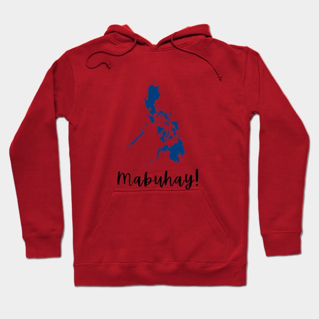 Philippines map Tagalog mabuhay Hoodie by CatheBelan